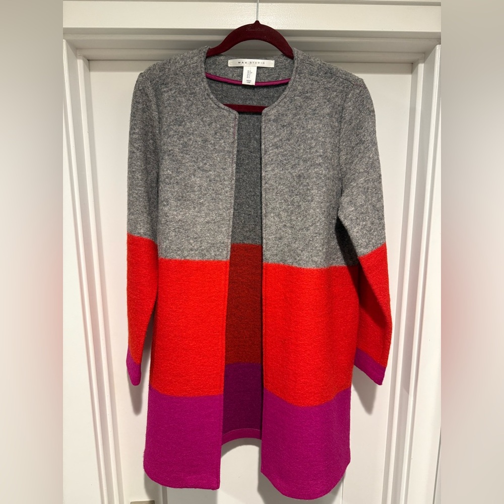 Max Studio Multicolor Open Front Cardigan